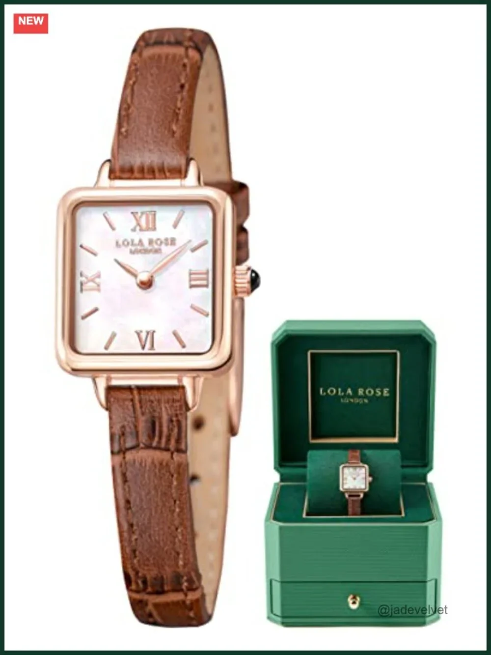 Vintage Mother of Pearl Dial Genuine Leather Strap Women's Watch